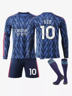 Maillot extérieur manches longues 25/26 du club de football pour adultes et enfants ensemble 3 pièces n° 7 Saka n° 8 Ødegaard