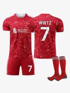 Maillot 3 pièces pour adultes et enfants 26/27 : n° 11 Salah n° 7 Wirtz n° 9 Isak n° 8 Szoboszlai