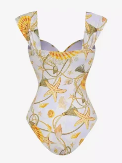 Maillots de bain Femme Ensemble Maillot de bain Jaune Sexy Drapé Sans Manches