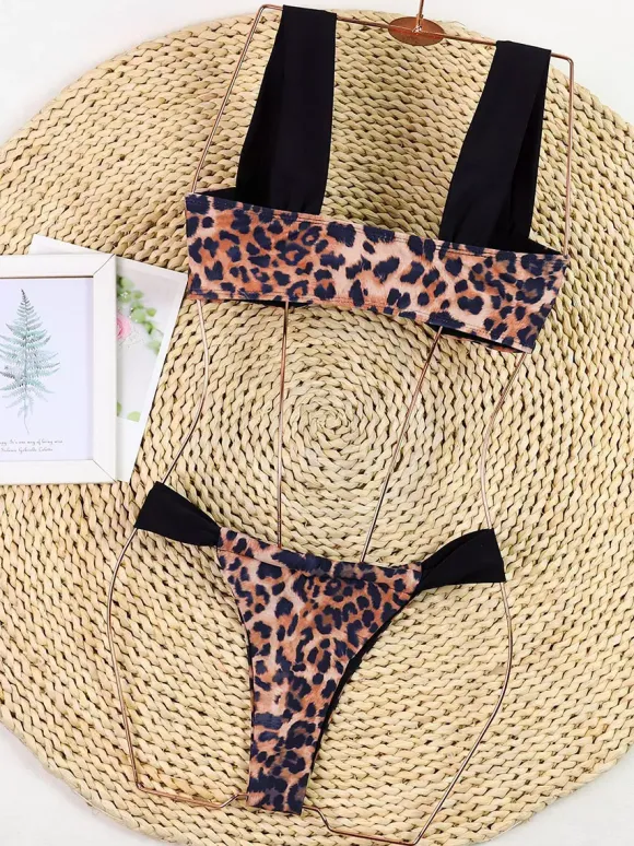 Maillots de bain bikini léopard pour femmes maillots de bain d'été pour la plage