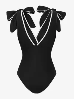 Maillots de bain paréos vêtements pour femmes ensemble maillot de bain blanc sexy à n艙uds col en V sans manches