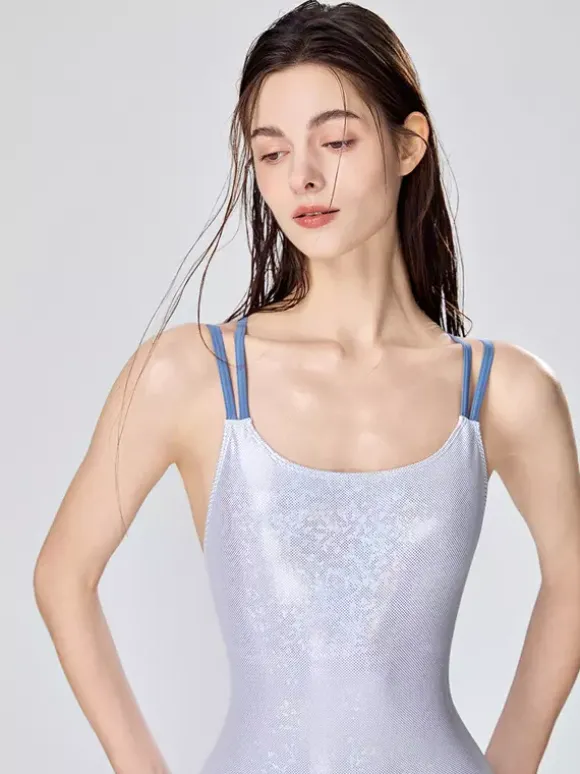 Maillots de bain une pièce pour femmes blancs à bretelles décolleté sexy été
