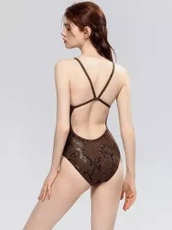 Maillots de bain une pièce pour femmes imprimé serpent vert maillots de bain sexy d'été