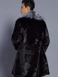 Manteau confortable bicolore en polyester