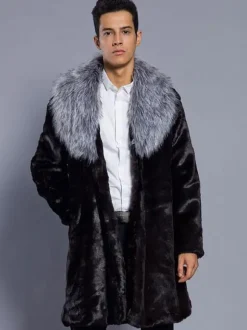 Manteau confortable bicolore en polyester