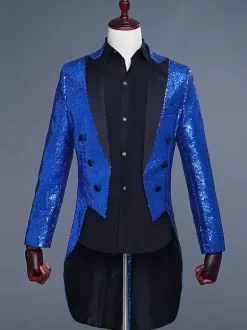 Manteau de smoking noir Sequni vêtements rétro Costumes rétro pour hommes Bourgogne