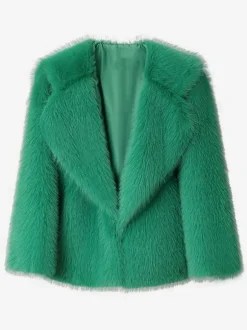 Manteau en fausse fourrure à revers cranté veste d'hiver écologique de couleur unie pour femmes 2026