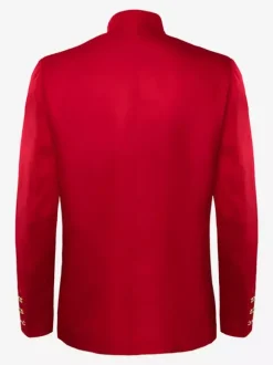 Manteau en polyester à manches longues et boutons élégants vintage rouge pour homme Bourgogne