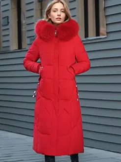Manteau long à capuche zippé à capuche vêtements d'extérieur décontractés de qualité