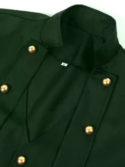 Manteau long noir pour homme style steampunk victorien rétro avec lacets au dos et double boutonnage style vintage