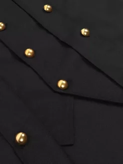 Manteau long noir pour homme style steampunk victorien rétro avec lacets au dos et double boutonnage style vintage