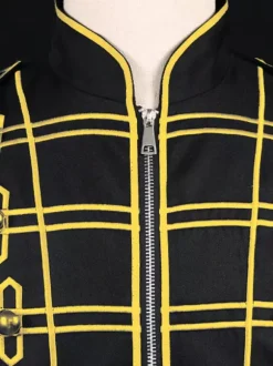 Manteau noir pour homme style rétro steampunk victorien croisé manches longues