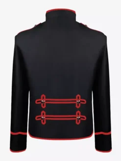 Manteau noir pour homme style rétro steampunk victorien croisé manches longues
