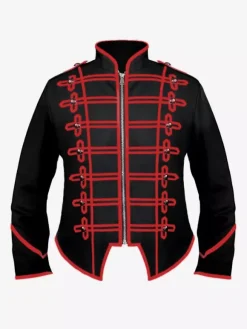 Manteau noir pour homme style rétro steampunk victorien croisé manches longues