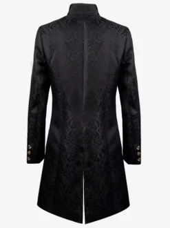 Manteau Noir Vintage Top Renaissance Jacquard Manches Longues Veste Rétro Costumes Pour Homme Déguisement Vintage