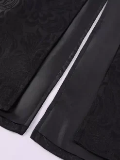 Manteau Noir Vintage Top Renaissance Jacquard Manches Longues Veste Rétro Costumes Pour Homme Déguisement Vintage