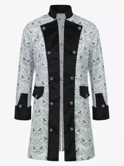 Manteau rétro jaune à manches longues en Fiber de Polyester Costumes rétro pour hommes