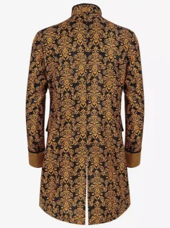 Manteau rétro jaune à manches longues en Fiber de Polyester Costumes rétro pour hommes