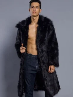 Manteau charmant masculin unicolore en polyester