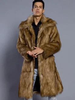 Manteau charmant masculin unicolore en polyester