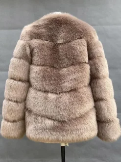 Manteau court en fausse fourrure Veste d'hiver en fourrure écologique pour femme 2026