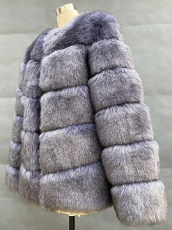 Manteau court en fausse fourrure Veste d'hiver en fourrure écologique pour femme 2026