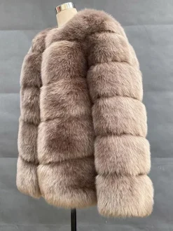 Manteau court en fausse fourrure Veste d'hiver en fourrure écologique pour femme 2026