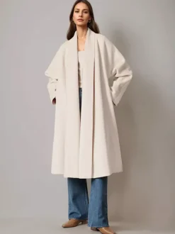 Manteau portefeuille en laine et cachemire mélangés bordeaux pour femme élégant à revers ceinture double face vêtements d'extérieur d'hiver 2026