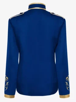 Manteau rétro steampunk violet pour homme col montant broderie fermeture éclair sur le devant manches longues style vintage