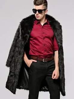 Manteau unique masculin unicolore en polyester