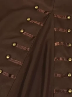 Manteau Veste À Manches Longues Boutons Rétro Marron Vintage Pour Homme