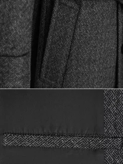 Manteaux Costume Pour Hommes Double Boutonnage Ceinture Col Rabattu Gris
