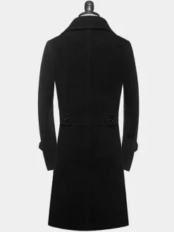 Manteaux Costume pour hommes Double boutonnage Col rabattu Chic Noir Moderne
