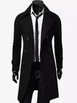 Manteaux Costume pour hommes Double boutonnage Col rabattu Chic Gris Beau