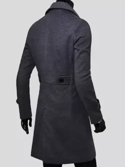 Manteaux Costume pour hommes Double boutonnage Col rabattu Chic Gris Beau