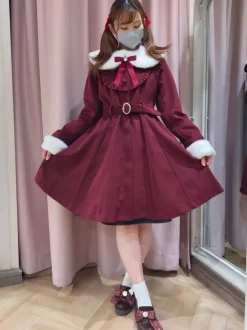 Manteaux gothiques Lolita Manteau noir Volants N艙uds Pardessus Polyester Automne Lolita Vêtements d'extérieur