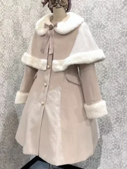 Manteaux Lolita académiques Bordeaux N艙uds de Noël Cape en polyester Manteau Manteau Bloc de couleur Lolita Vêtements d'extérieur Hiver