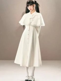 Manteaux Lolita de style ROCOCO ensemble noir n艙uds franges cape pardessus polyester vêtements d'extérieur Lolita d'automne