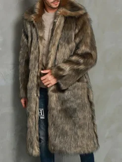 Manteaux pour hommes col roulé oversize chic café brun qualité