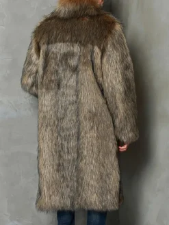 Manteaux pour hommes col roulé oversize chic café brun qualité