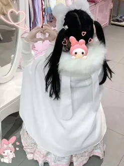 Manteaux Sweet Lolita Manteau rose N艙uds Volants Pardessus Polyester Automne Lolita Vêtements d'extérieur