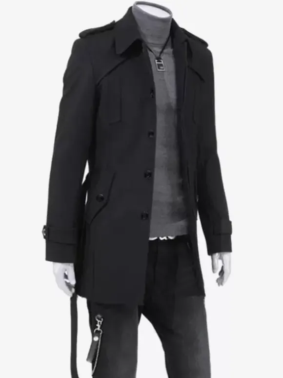 Manteaux Costume pour hommes Col rabattu Ceinture Décontracté Gris Élégant