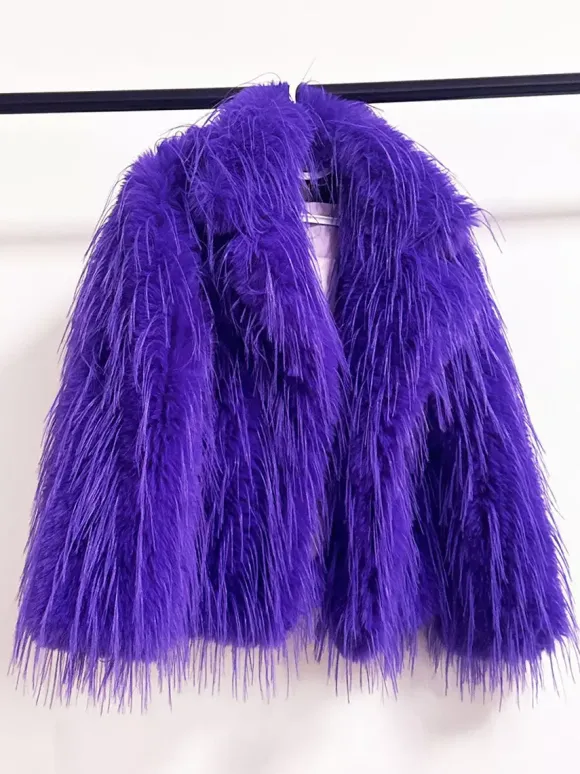 Manteaux en fausse fourrure à franges revers crantés veste d'hiver écologique pour femmes 2026