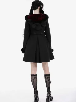 Manteaux gothiques Lolita Manteau en polyester noir Manteau d'automne Lolita Outwears