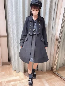 Manteaux gothiques Lolita Manteau pardessus en polyester vert foncé Manteau d'automne Lolita Outwears