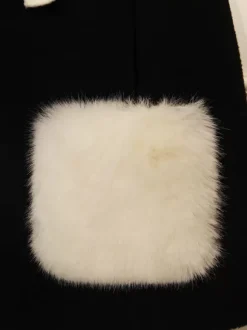 Manteaux gothiques Lolita Manteau rose N艙uds Bloc de couleur Manteau Polyester Hiver Lolita Vêtements d'extérieur
