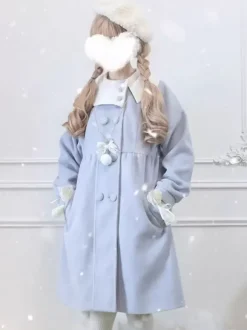 Manteaux Sweet Lolita Manteau noir Pardessus Polyester Automne Lolita Outwears
