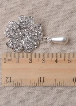 Mariage bijoux strass Set boucle d鈥檕reille perle collier et Bracelet (boucle d鈥檕reille : 5.3 Cm X 3 Cm X 0 5 Cm)