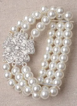 Mariage bijoux strass Set boucle d鈥檕reille perle collier et Bracelet (boucle d鈥檕reille : 5.3 Cm X 3 Cm X 0 5 Cm)