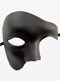 Masque De Carnaval Noir Pour Adultes Accessoires De Costumes Cosplay De Mascarade En Plastique Vintage Déguisement